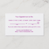 アポイントメントの日付が付いているエレガントな美容院 予約カード (裏面)