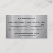 アポイントメントの日付が付いているステンレス鋼の美容院 予約カード (裏面)