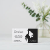 アポイントメントの日付が付いている白黒ヘアーサロン 予約カード (スタンド正面)