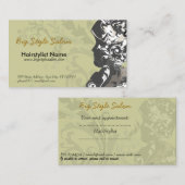 アポイントメントの花のビクトリアンなヴィンテージのシルエット 予約カード (正面/裏面)