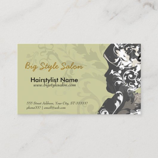 アポイントメントの花のビクトリアンなヴィンテージのシルエット 予約カード (正面)