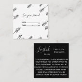 アポイントメントのCancelationカード スクエア名刺 (正面/裏面)