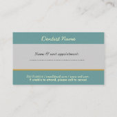 アポイントメントのOdontologyのデンタルケアの白の歯 予約カード (裏面)