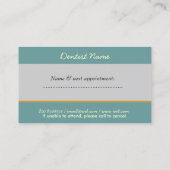 アポイントメントのOdontologyのデンタルケアの白の歯 予約カード (裏面)