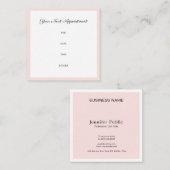 アポイントメントアラームトレンディーエレガントデザインプレーン 予約カード (正面/裏面)