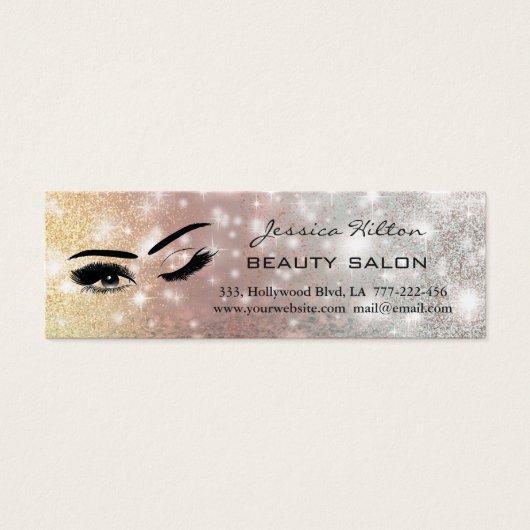 アポイントメントカードのエレガントキラキラしたウィンクのまつ毛 (正面)