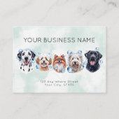 アポイントメントカードの水色の犬の泡 予約カード (裏面)