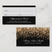 アポイントメントカードの金ゴールドの落下星 予約カード (正面/裏面)