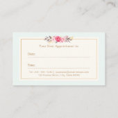 アポイントメントカードエレガントパステルウォーターカラーフローラ 予約カード (裏面)