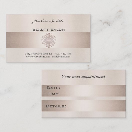 アポイントメントカードエレガント光沢のある明るいタンポポ 予約カード (正面/裏面)