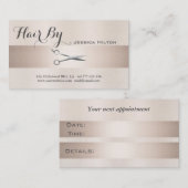 アポイントメントカードエレガント光沢のある明るいハサミ 予約カード (正面/裏面)