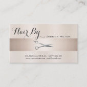 アポイントメントカードエレガント光沢のある明るいハサミ 予約カード (正面)