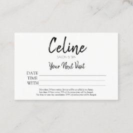 アポイントメントカードサロンとスパ 名刺