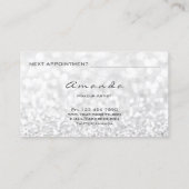 アポイントメントカードシルバーグリッターメイクアップアーティストラッシュ 予約カード (裏面)