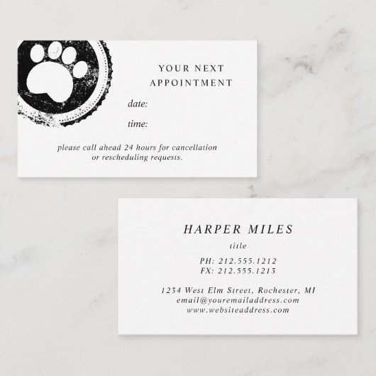 アポイントメントカードトリマーポースタンプ 名刺 (正面/裏面)