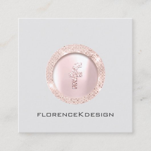 アポイントメントカードバラまつ毛ロゴソーシャルスクエア コーリングカード (正面)