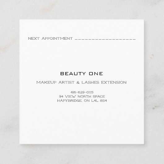 アポイントメントカードバラまつ毛ロゴ白黒 コーリングカード (裏面)