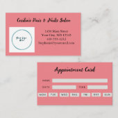 アポイントメントカードピンクロゴヘア爪、 ネイル名刺 名刺 (正面/裏面)