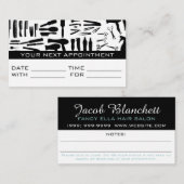 アポイントメントカードヘアサロン理容師ショップスタイリスト 予約カード (正面/裏面)