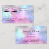 アポイントメントカードメイクアップアーティストバラピンクの点滅 予約カード (正面/裏面)