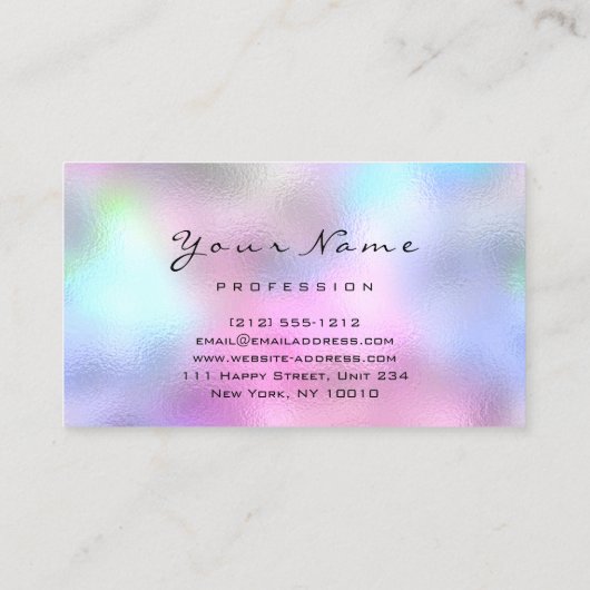 アポイントメントカードメイクアップアーティストバラピンクの点滅 予約カード (裏面)