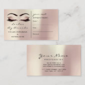 アポイントメントカードメイクアップアーティストバラピンクの点滅 予約カード (正面/裏面)