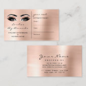 アポイントメントカードメイクアップアーティストピーチバララッシュズ 予約カード (正面/裏面)