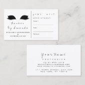 アポイントメントカードメイクアップアーティストブラックウィットラッシュ 予約カード (正面/裏面)