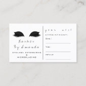 アポイントメントカードメイクアップアーティストブラックウィットラッシュ 予約カード (正面)