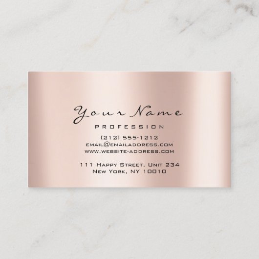 アポイントメントカードメイクアップアーティストブラックバラの点滅 予約カード (裏面)