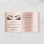 アポイントメントカードメイクアップアーティストブラックバラの点滅 予約カード (正面)