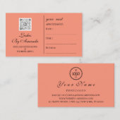 アポイントメントカードメイクアップアーティストロゴエステティカンQR 予約カード (正面/裏面)