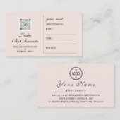 アポイントメントカードメイクアップアーティストロゴエステティカンQR 予約カード (正面/裏面)