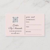 アポイントメントカードメイクアップアーティストロゴエステティカンQR 予約カード (正面)