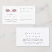 アポイントメントカードメイクアップアーティスト赤面ホワイトラッシュズ 予約カード (正面/裏面)