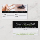 アポイントメントカードラッシュワックスサロンスパ 予約カード (正面/裏面)