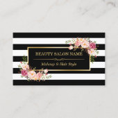 アポイントメントカードヴィンテージ美しいサロン金ゴールドフローラ 予約カード (正面)