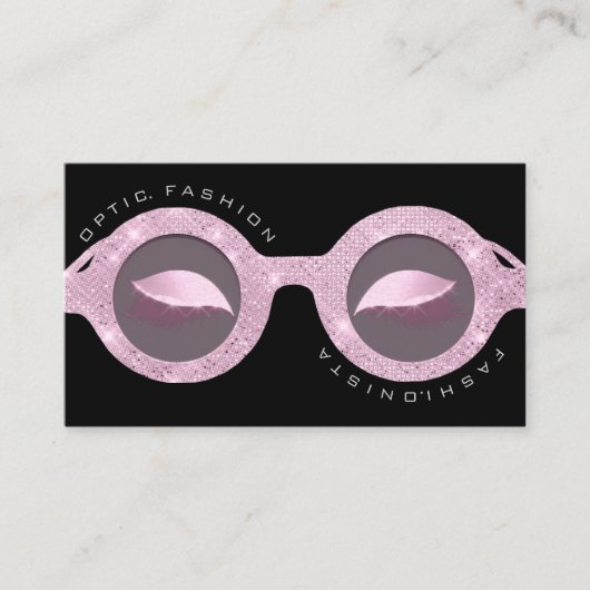 アポイントメントカード光バラグリッターブラックグラス コーリングカード (正面)