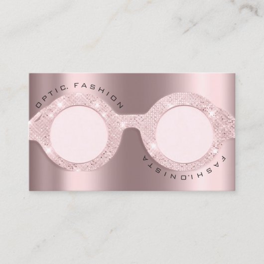 アポイントメントカード光バラグリッター金属メガネ コーリングカード (正面)