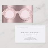 アポイントメントカード光バラグリッター金属メガネ コーリングカード (正面/裏面)