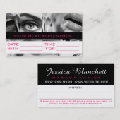 アポイントメントカード化粧アーティスト化粧品サロン 予約カード (正面/裏面)