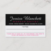 アポイントメントカード化粧アーティスト化粧品サロン 予約カード (裏面)