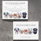 アポイントメントカード水の色の犬の泡、白 予約カード