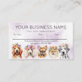 アポイントメントカード水彩犬花パープル 名刺 (正面)