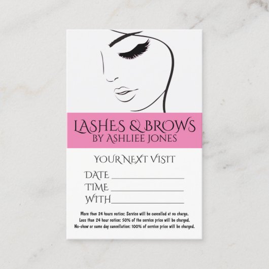 アポイントメントカード眉毛まつげサロン 名刺 (正面)