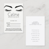 アポイントメントカード眉毛まつ毛サロン 名刺 (正面/裏面)