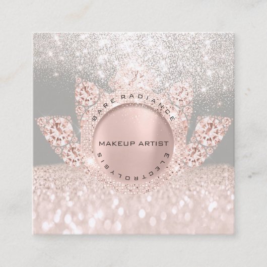 アポイントメントカード電解バラグリッター灰色 コーリングカード (正面)