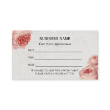 アポイントメントカード|のヴィンテージの花のリネン質