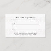 アポイントメントカード-エレガントヴィンテージシルバーダマスク 予約カード (裏面)