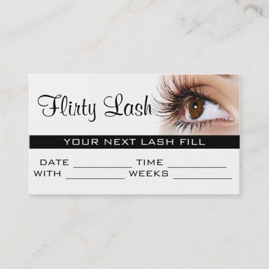 アポイントメントカード・メークアップ・ラッシュ拡張サロン 予約カード (正面)